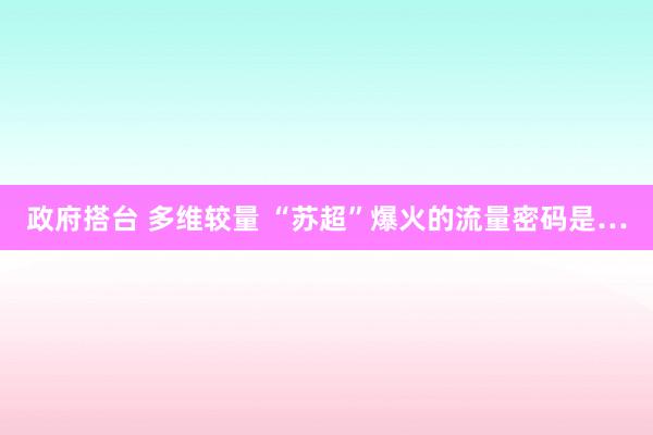 政府搭台 多维较量 “苏超”爆火的流量密码是…