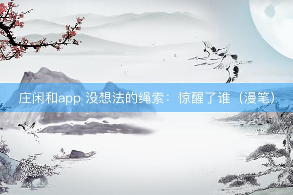 庄闲和app 没想法的绳索：惊醒了谁（漫笔）